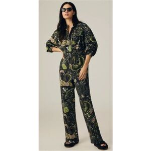 Farm Rio X Anthropologie Borogodo Green Jumpsuit NWOT